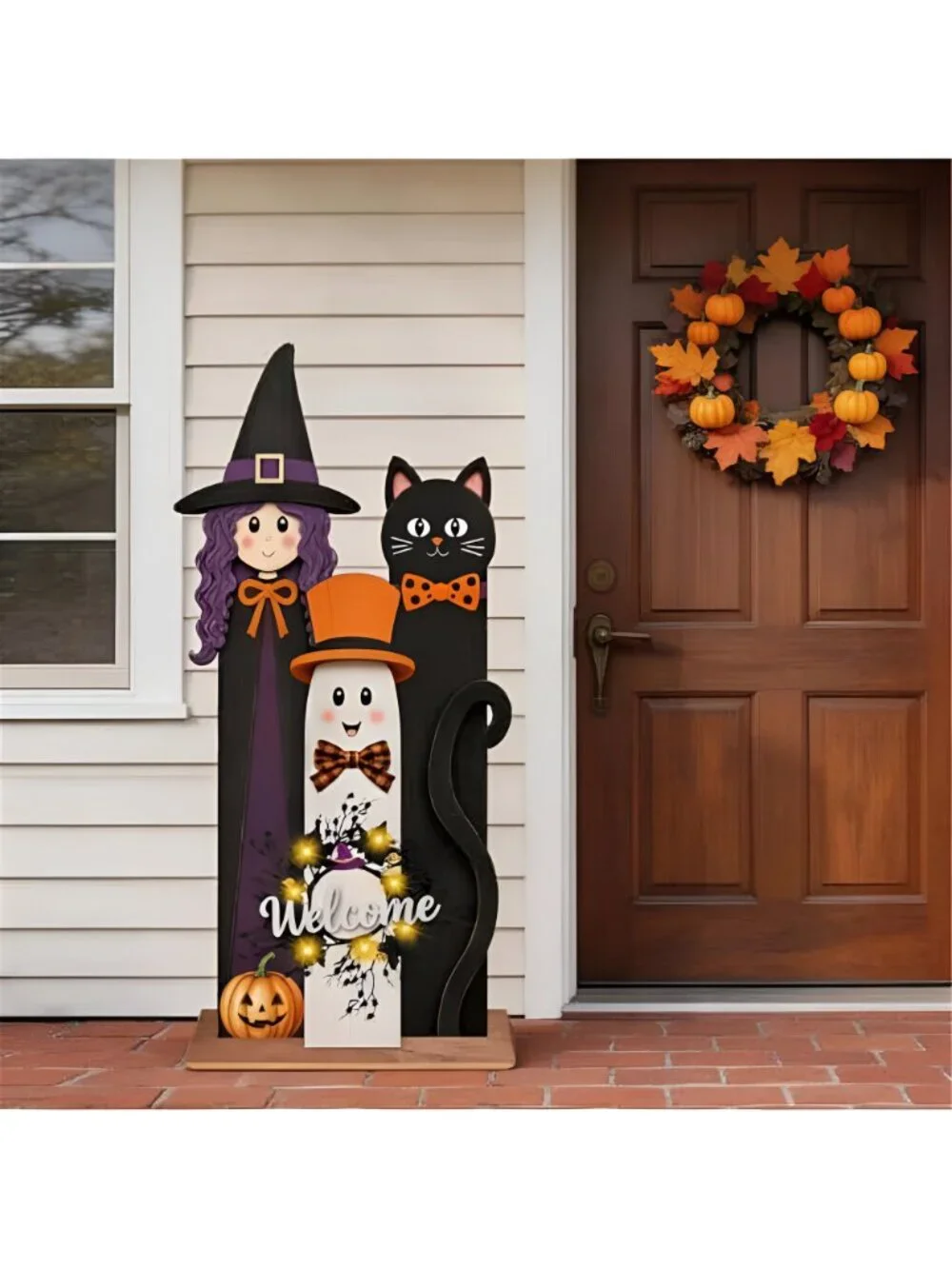 Halloween Welcome Sign with LED Lights, 36